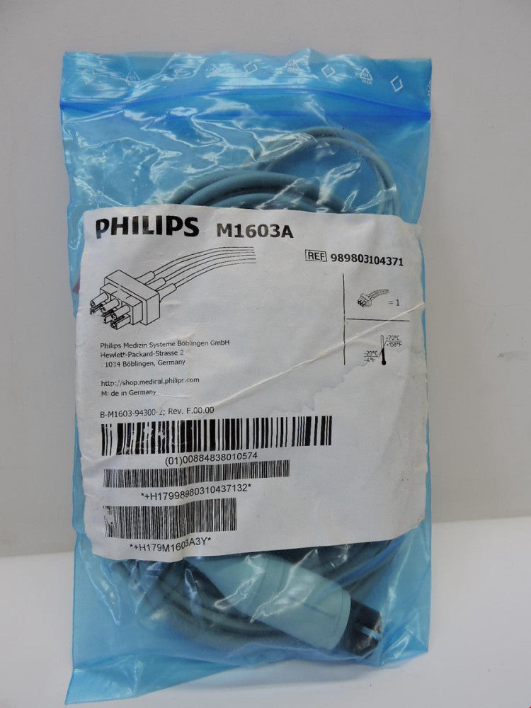 Philips M1603A ECG Leadwire Shielded 3 lead Grabbers safety AAMI 3-lead NEW