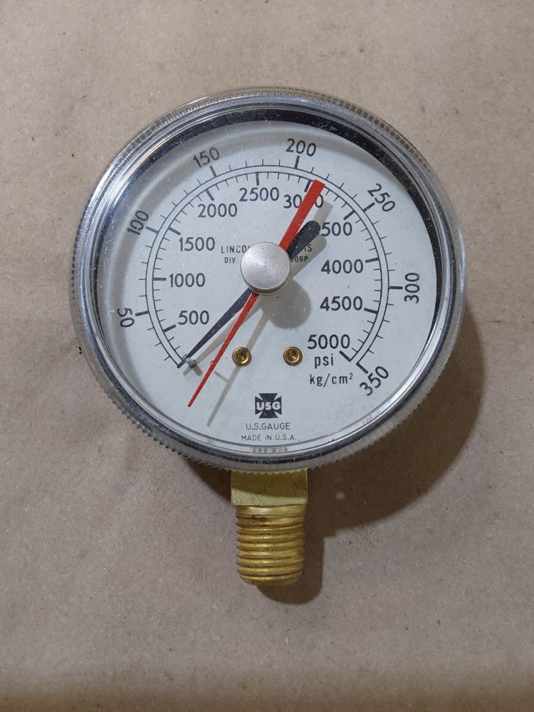 NEW 2 1/2" USG 0-350 / 0- 5000 Pressure Gauge 1/2" NOS