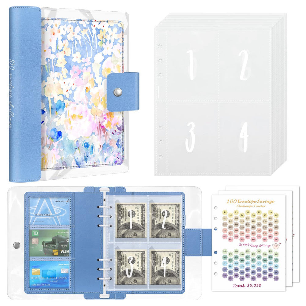 100 Envelopes Money Saving Challenge Binder A5 Money Saving Budget Binder wit...