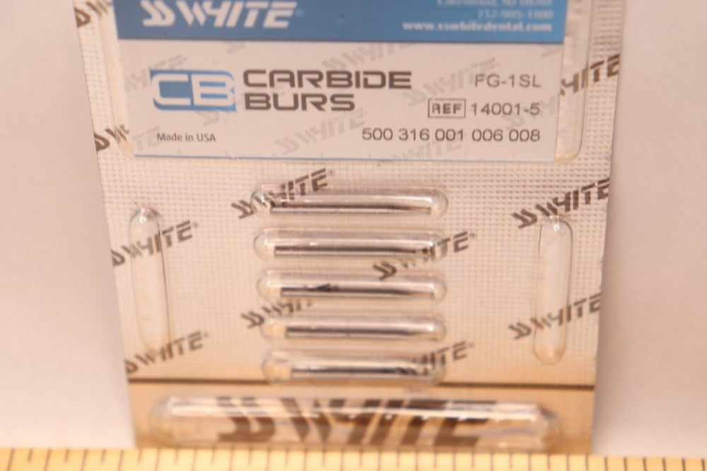 (5-Pk) SS White Carbide Burs FG-1SL 14001-5