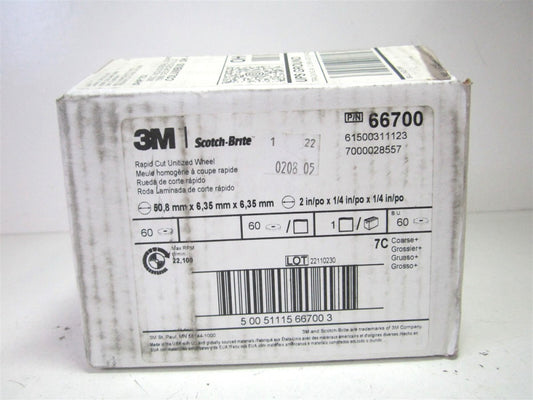 3M (7000028557) 1/4" x 1/4" x 2" OAL Density 7 Ceramic Deburring Wheel - Qty 60