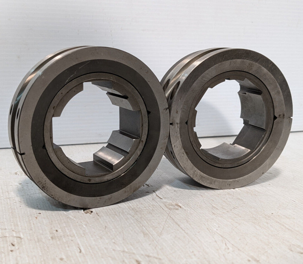 Lot of 2: unbranded/unknown machine parts, spin, precision, lathe, 