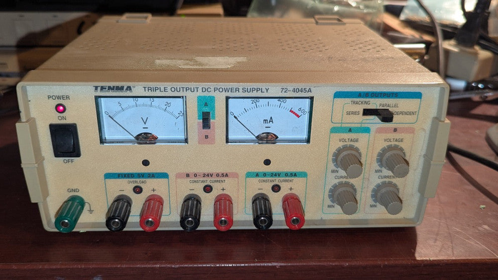 Tenma 72-4045A Triple Output Power Supply 24VDC @ .5A LOAD TESTED