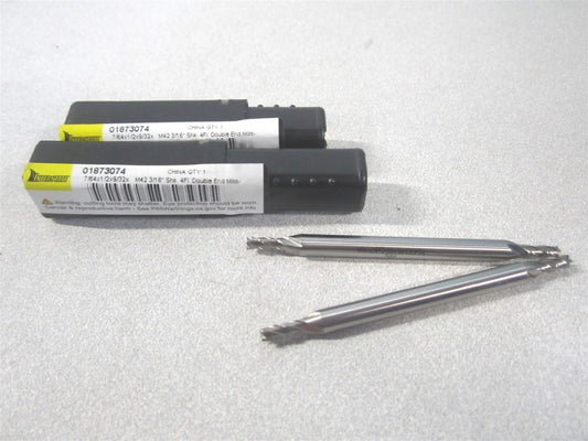 (723-4342) 7/64" x 9/32" x 3/16" x 2-5/8" OAL Cobalt 4Fl Square End Mill - Qty 2