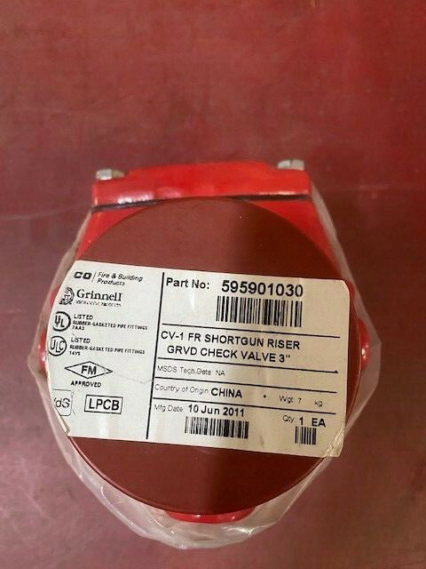 3 In Tyco 595901030 CV-1FR Grooved Shotgun Riser Check Valve