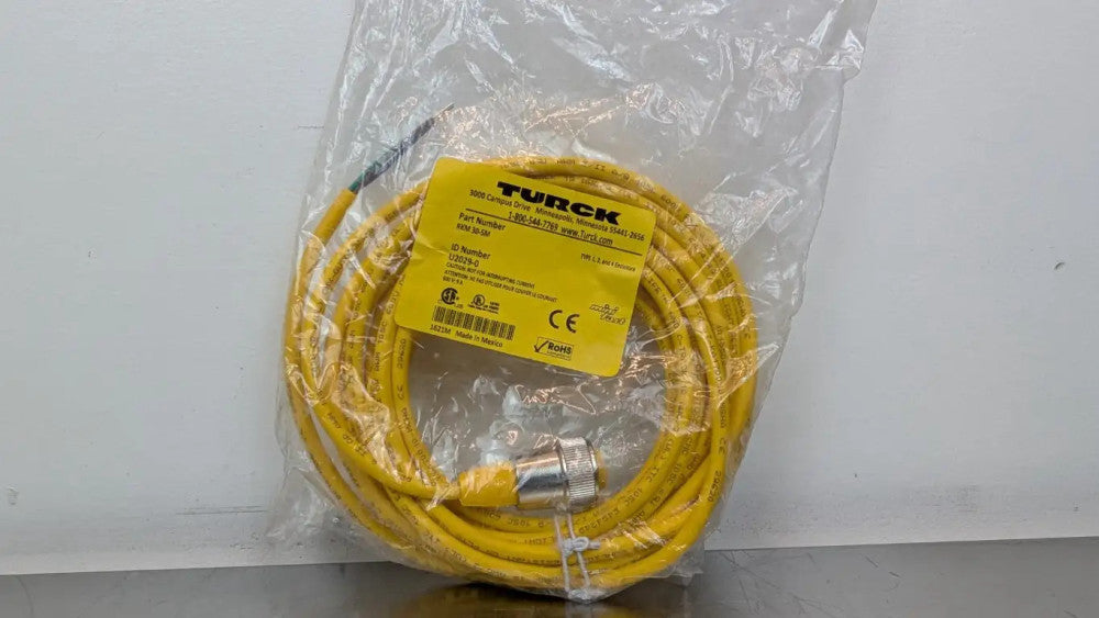 Turck RKM 30-5M Cordset U2029-0 7/8" Female Straight 3-Pin/Wire 5m 600V 9A