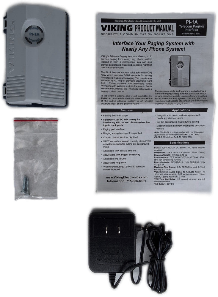 Viking PI-1A Universal Telecom Paging Interface 