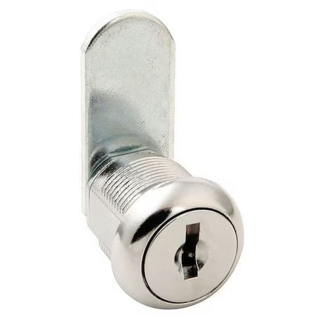 Ccl 65012 Disc Tumbler Keyed Cam Lock, Bright Chrome, 1 1/8 In For Door