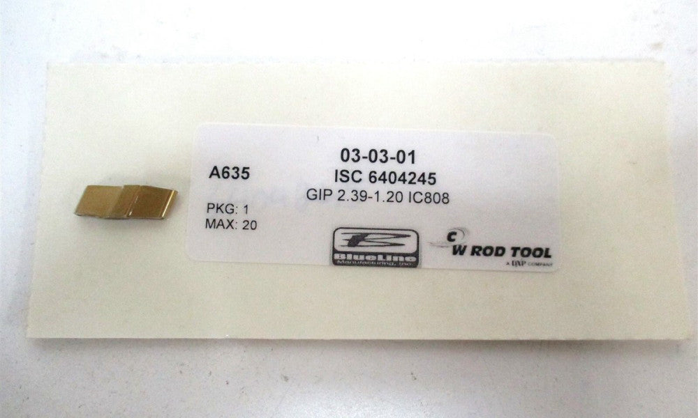 Iscar (6404245) GIP 2.39-1.20 IC808 Grade Carbide Grooving Insert - Pack of 9