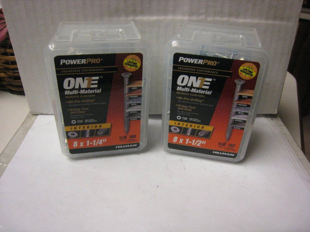 2 yes 2 PowerPro One Multi Material Steel 8 x 1 1/4" Screw Pack: 1LB  #116761