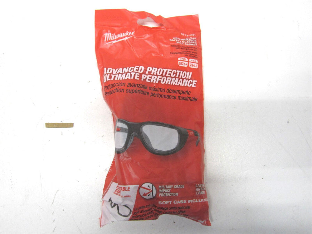 Milwaukee (48-73-2041) Anti-Fog Clear Performance Safety Glasses with Gasket 