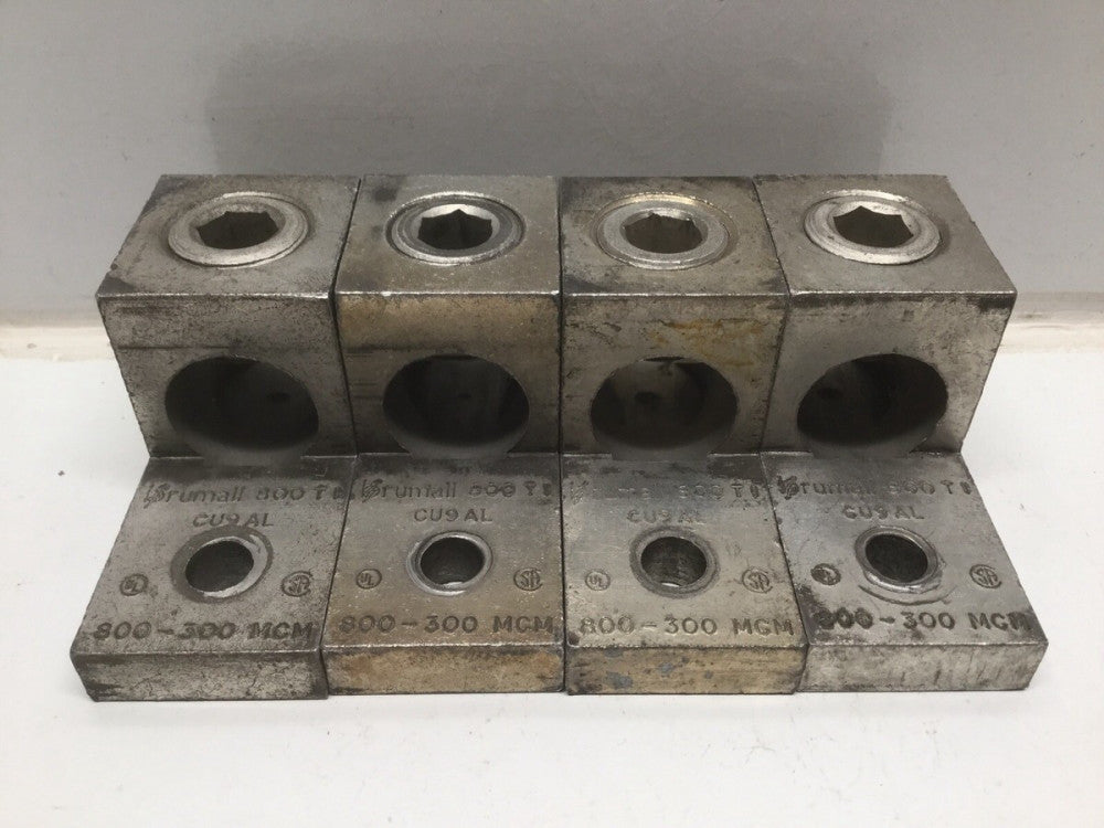 Brumall 800T1 Single Mechanical Lug Aluminum CU9AL 800MCM-300MCM (Lot of 4)