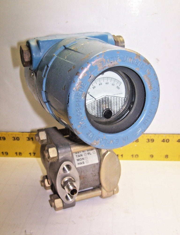 ROSEMOUNT TRANSMITTER W/ PERCENT GAUGE RANGE 0-100  1151GP9E22M1B3I5