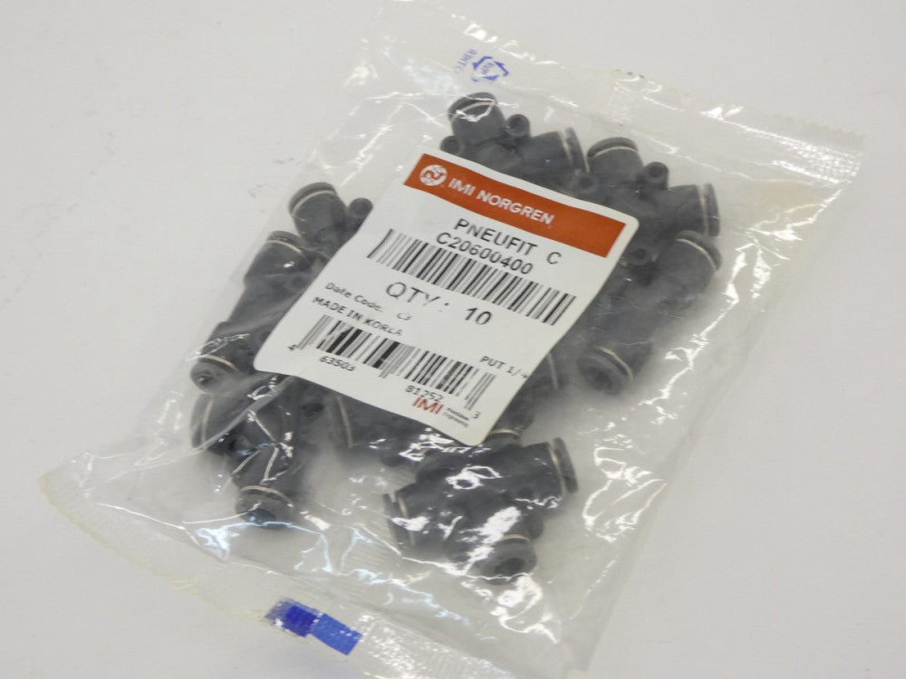 *Lot of 10* IMI Norgren C20600400 1/4" Union Tee - NEW Surplus!