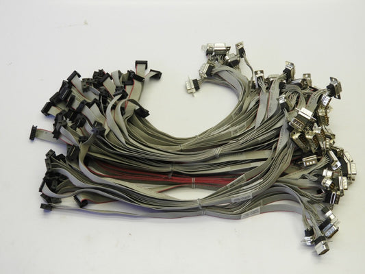 (Lot of 80) TE Ribbon Cable w/ Male RS232 Serial to IDC Female 10-Pin Socket