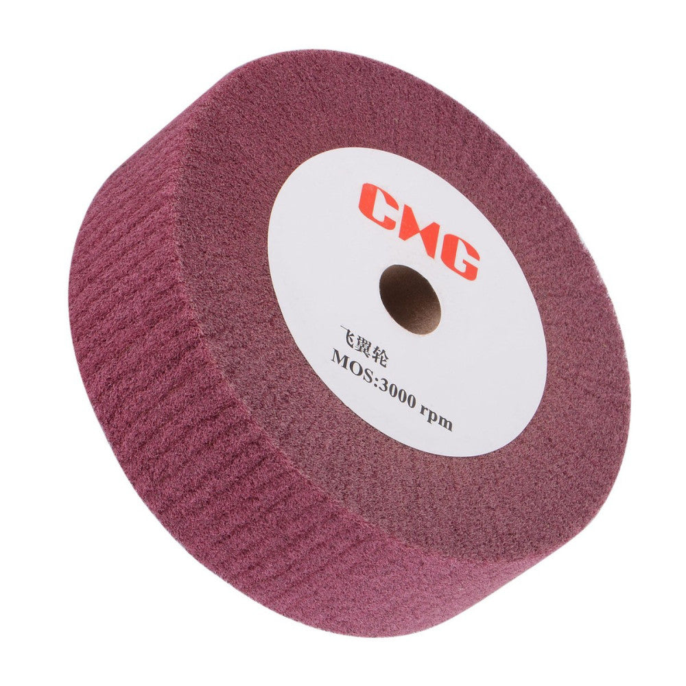 150mmx50mm 320 Grit Polishing Burnishing Wheel Nylon Wire Drawing Abrasive Flap