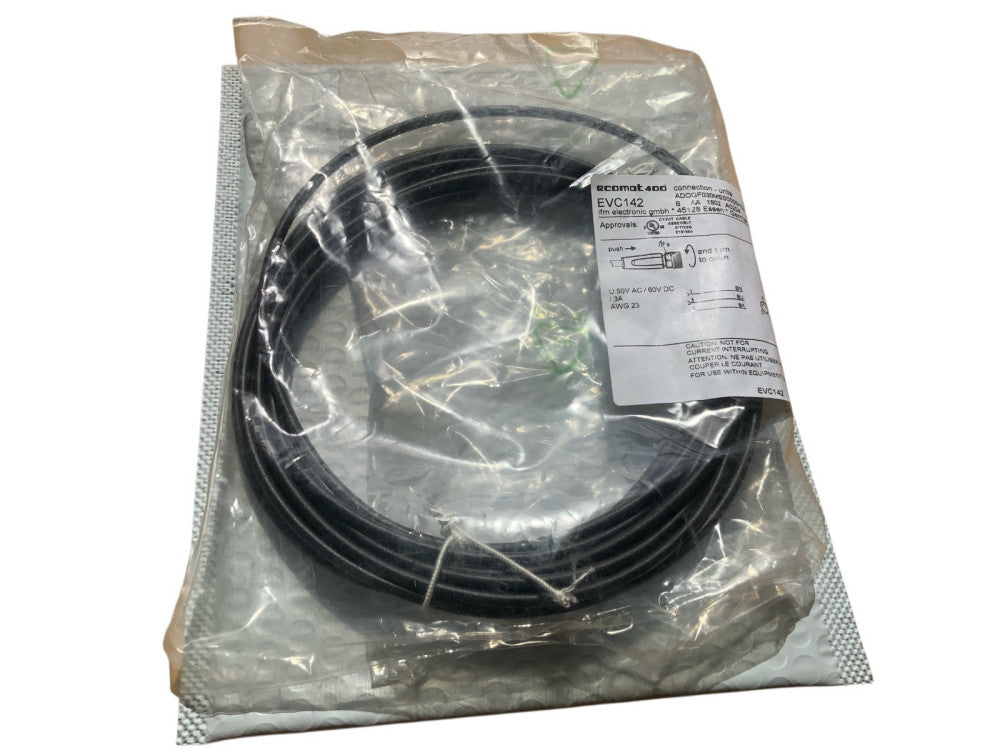 ECOMOT 400 EVC142 Cordset, M8 Female to Pigtail, 3 Conduct.  PUR Orange 5m Long