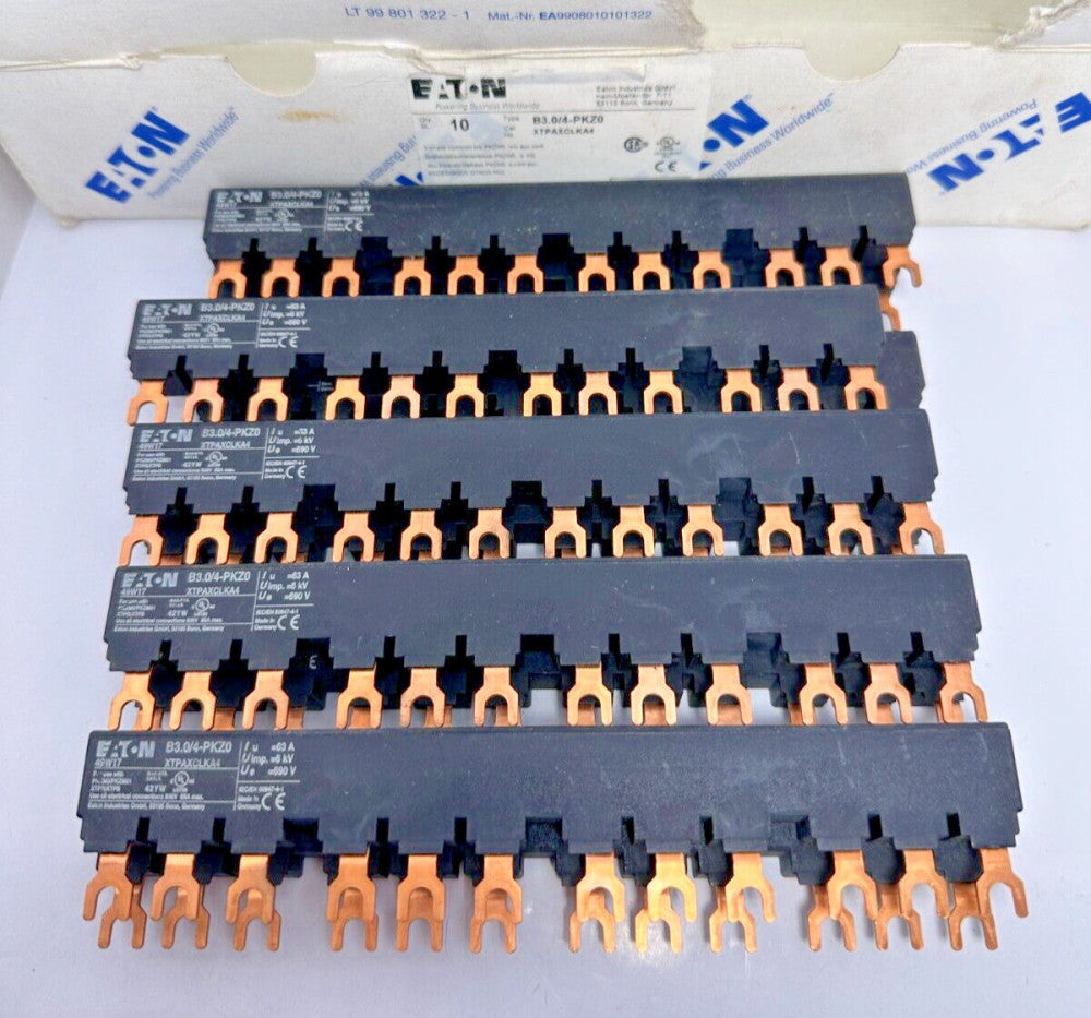 (Box of 10) Eaton B3.0/4-PKZ0 3-Phase Busbar Common Link PKZM0 XTPAXCLKA4