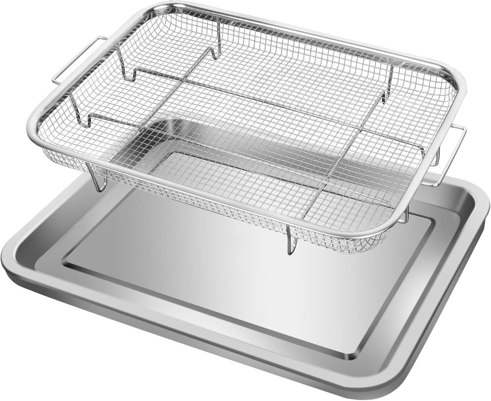 Air Fryer Basket for Oven 15 x 11 Inch 15.5x11.6 Inch, silver (color) 