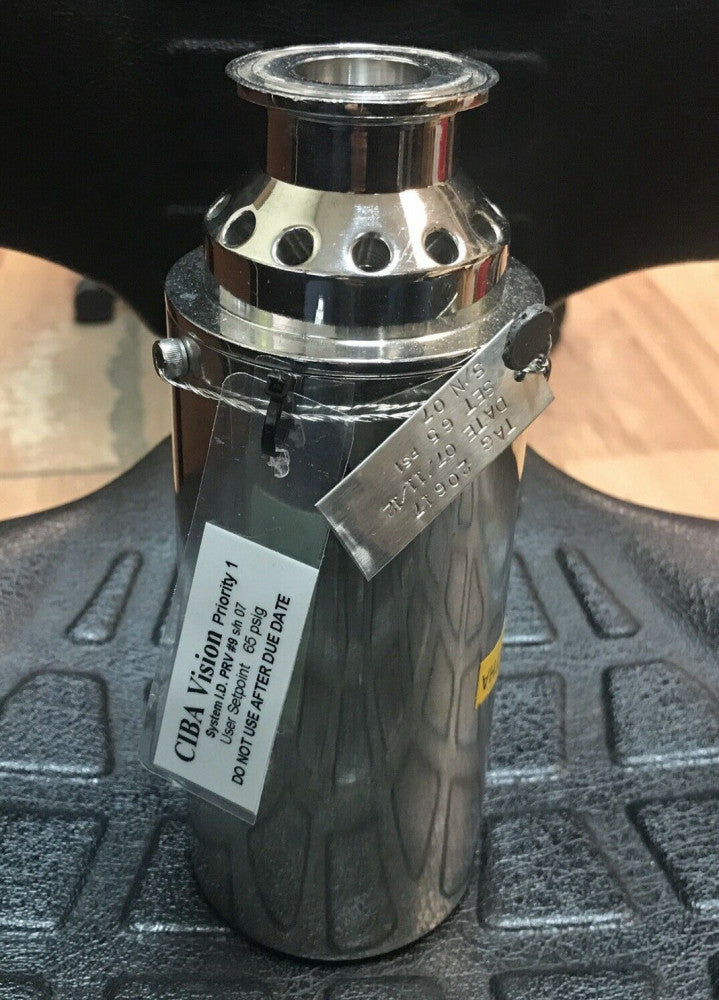 Sanitary Stainless Steel Rebreather Valve 1" w/ 1-1/2" Tri-Clamp Connect 65 psig