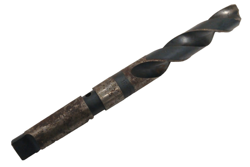 CLE-FORGE 1-17/64 HS TWIST DRILL BIT W/TAPER SHANK MT4 2 FLUTES OAL 13"