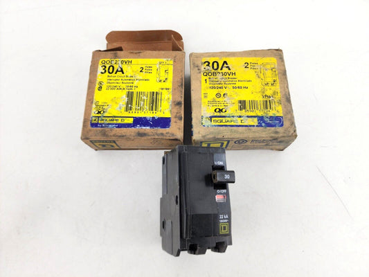 2pcs Square D QOB230VH 22K 2 Pole 30 Amp 120/240V Type QOB Bolt On