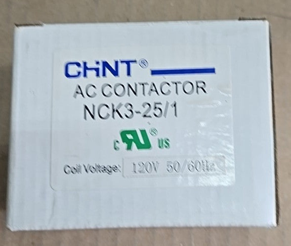 Chint AC Contactor NCK3-25/1  120V COIL  1P