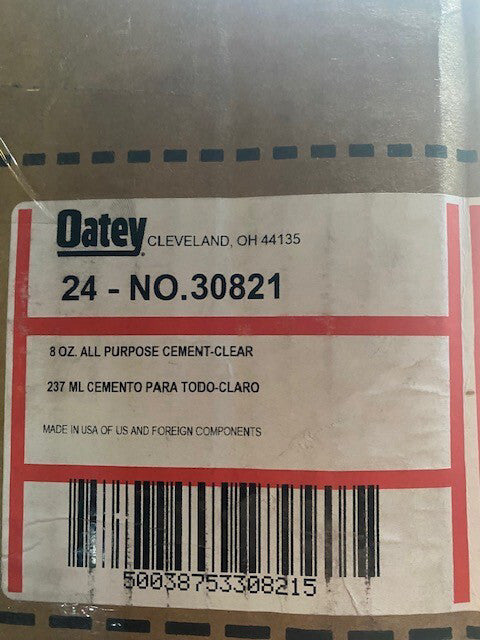 (24 PACK) Oatey 30821 8 oz. Clear All-Purpose Cement