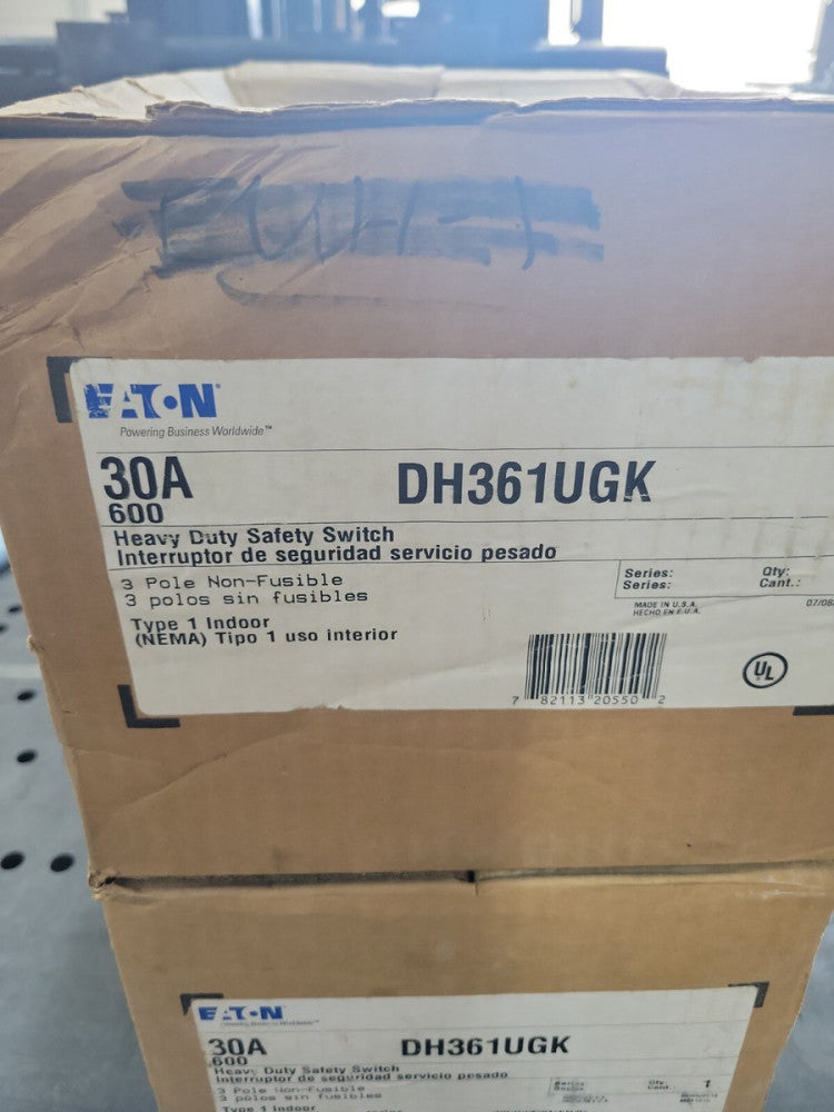 Eaton Cutler Hammer DH361UGK safety switch 3P 30A 600V non fusible