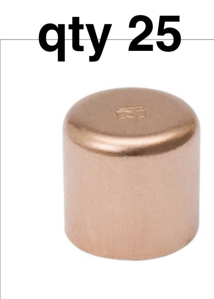 Copper Cap, 3/4 in, 7/8 OD Mueller new in bag