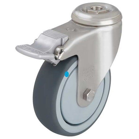 Zoro Select Lkrxa-Tpa 101Kfd Kingpin Swivel Caster,Therm Rubber,4 In,240 Lb,Gry