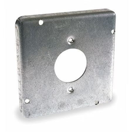 Raco 887 Electrical Box Cover, Square Box Type, 2 Gangs, Galvanized Steel,