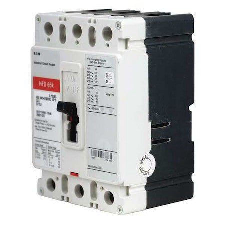 Eaton Hfd3040 Molded Case Circuit Breaker, Hfd Series, 40A, 3 Pole, 600V Ac,