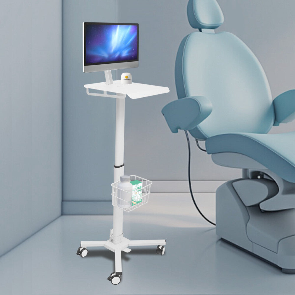 Rolling Medical Cart Adjustable Workstation Cart Lab Dental Spa Salon Equipment