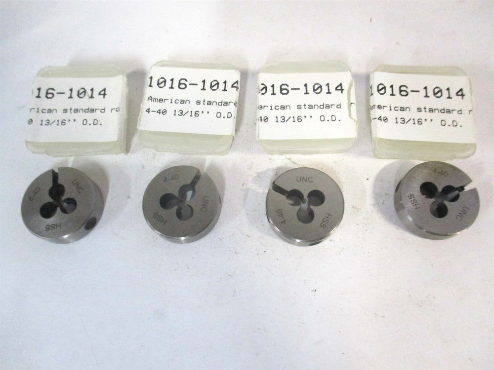 HHip (1016-1014) 4-40-13/16" UNC HSS Adjustable Standard Round Split Die - Qty 4