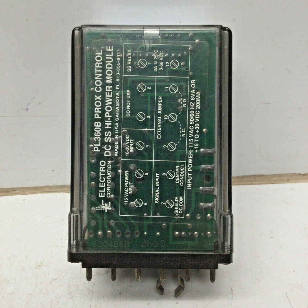 Electro Corp PL360B Amplifier Prox Control DC SS Hi-Power Module 16-30VDC 115VAC