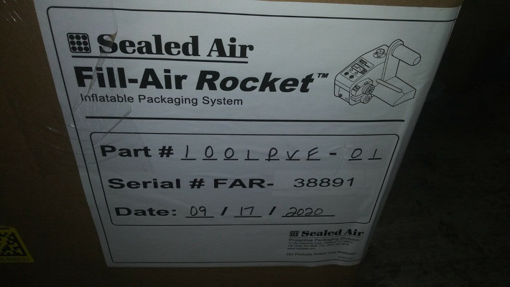 NEW FILL-AIR ROCKET Air Pillow Machine, 25 lb.,18" L,100 fpm 1001PVF-01