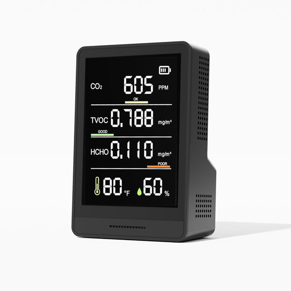 5-In-1 Professional Indoor Air Quality Monitor Indoor Portable CO2 Monitor, TVOC