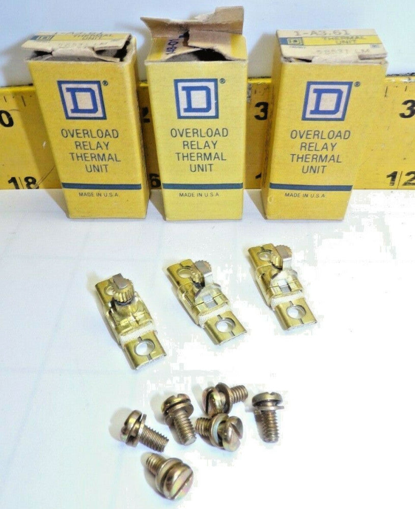 3) NEW SQUARE D OVERLOAD RELAY HEATER ELEMENT  A3.61  LOT OF 3