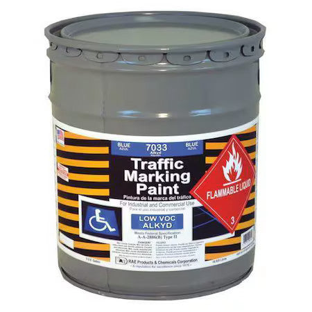 Rae 7033-05 Traffic Zone Marking Paint, 5 Gal., Blue, Alkyd Solvent -Based