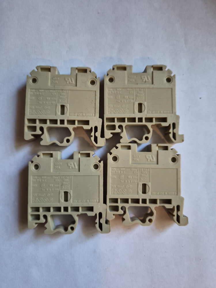 4 Legrand Heavy Duty Rail Mounted Terminal Blocks 4AWG 110A 600V UL 37066, USED.