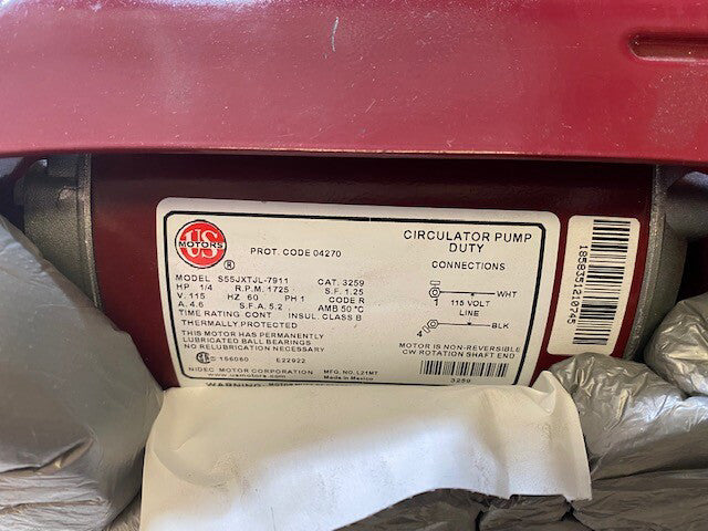 S55JXTJL-7911, US Motors, 3259, SS1354, CP-R1354, 1/4 hp,115V,1800 Rpm