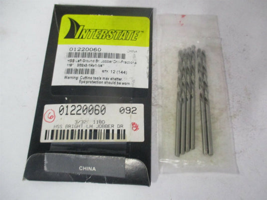 (01220060) 3/32" x 1-1/4" x 2-1/4" 118° High Speed Steel Jobber Drill - Qty 6 
