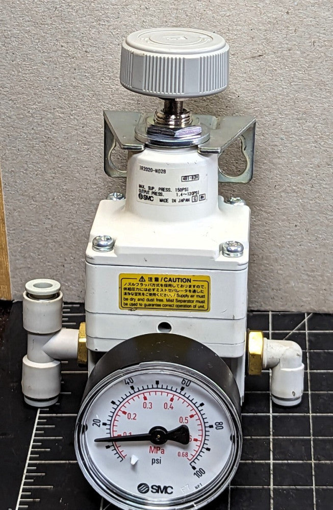 IR2020-N02B Regulator - 0.16 scfm, 1/4 NPT, Relief Valve, 1.45 to 116 psi. [A4BA