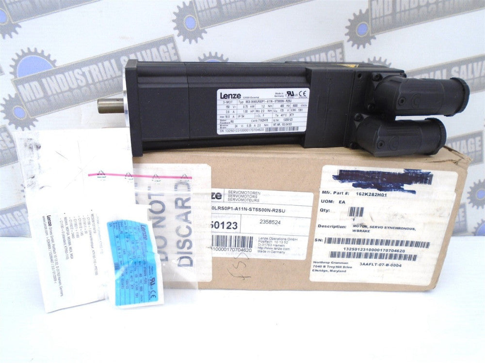 LENZE - MCS 06I60LRS0P1-A11N-ST5S00N-R2SU - SERVO MOTOR - 150V - 1HP - 6000 RPM 