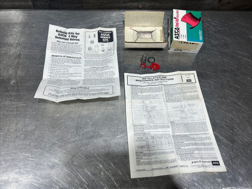 Nos Surplus ASCO 135298 RED-HAT Partial REBUILD KIT. Bulletin 8345 Form V6161