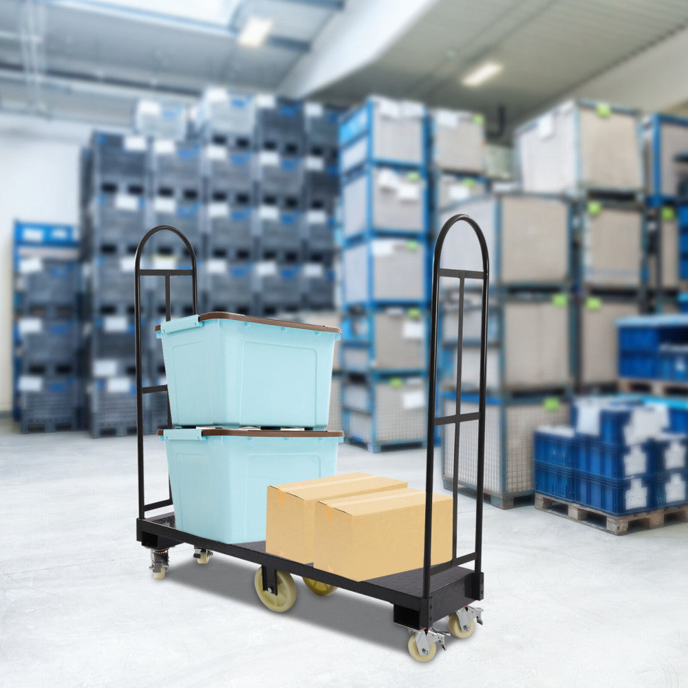 Industrial Heavy Duty Six Wheel Narrow Aisle U-boat Platform Trucks Cart Steel