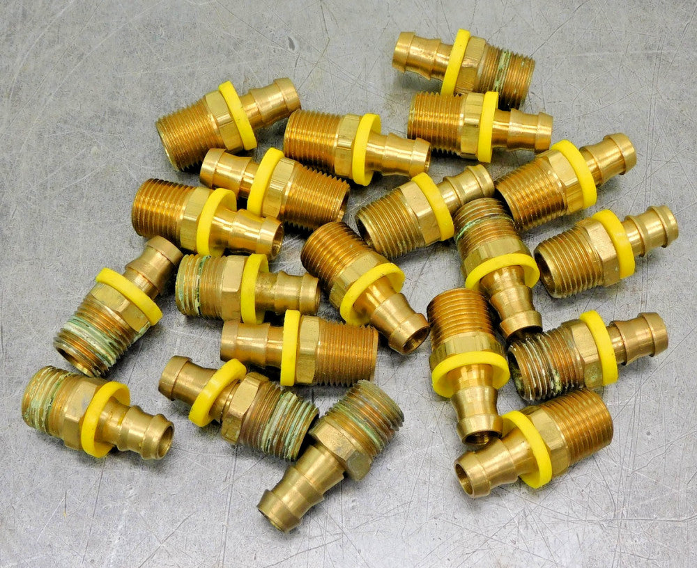 Brass Hose Barb Adapter 1/2" NPT x 3/8" Hose Barb DIA Lot of Twenty (20)