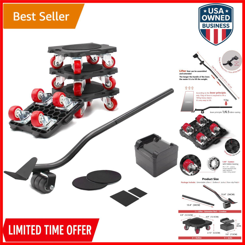Furniture Movers Wheel Set 660Lb Capacity Heavy Lifter Dolly for Moving