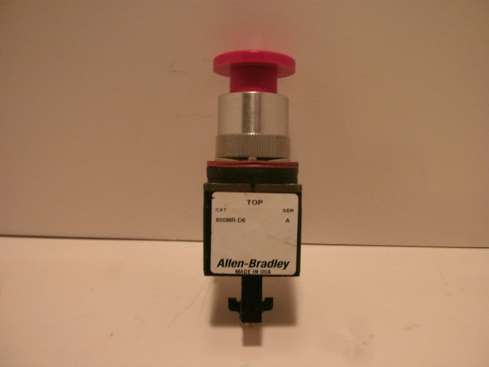 ALLEN BRADLEY 800MR-D6 SER A PUSHBUTTON MUSHROOM HEAD SWITCH W/O CONTACT
